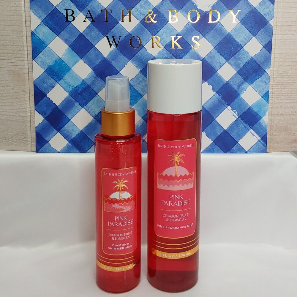 BATH & BODY WORKS 'PINK PARADISE' 'DRAGON FRUIT & HIBISCUS' BODY CARE DUO SET